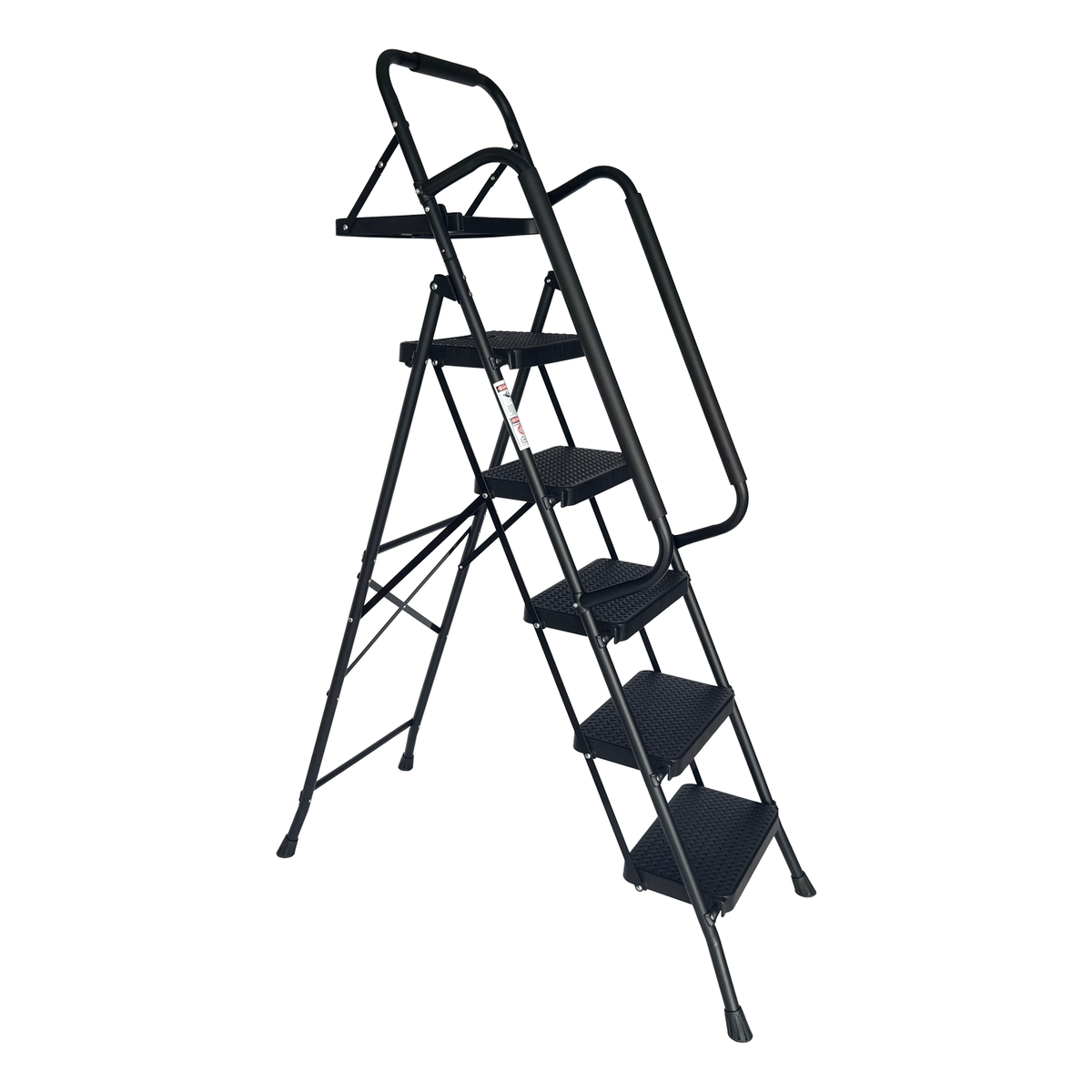 Folding Step Ladder with Wide Anti-Slip Pedal and Handrail - Steel HouseOfZazla