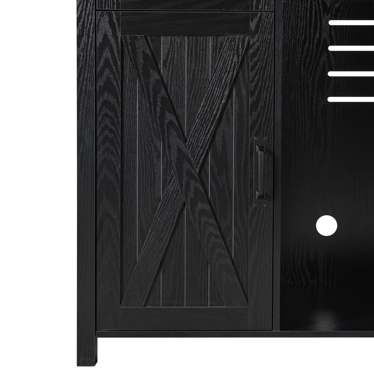 K&K 53.2" Farmhouse Fridge Cabinet with Power Outlet HouseOfZazla