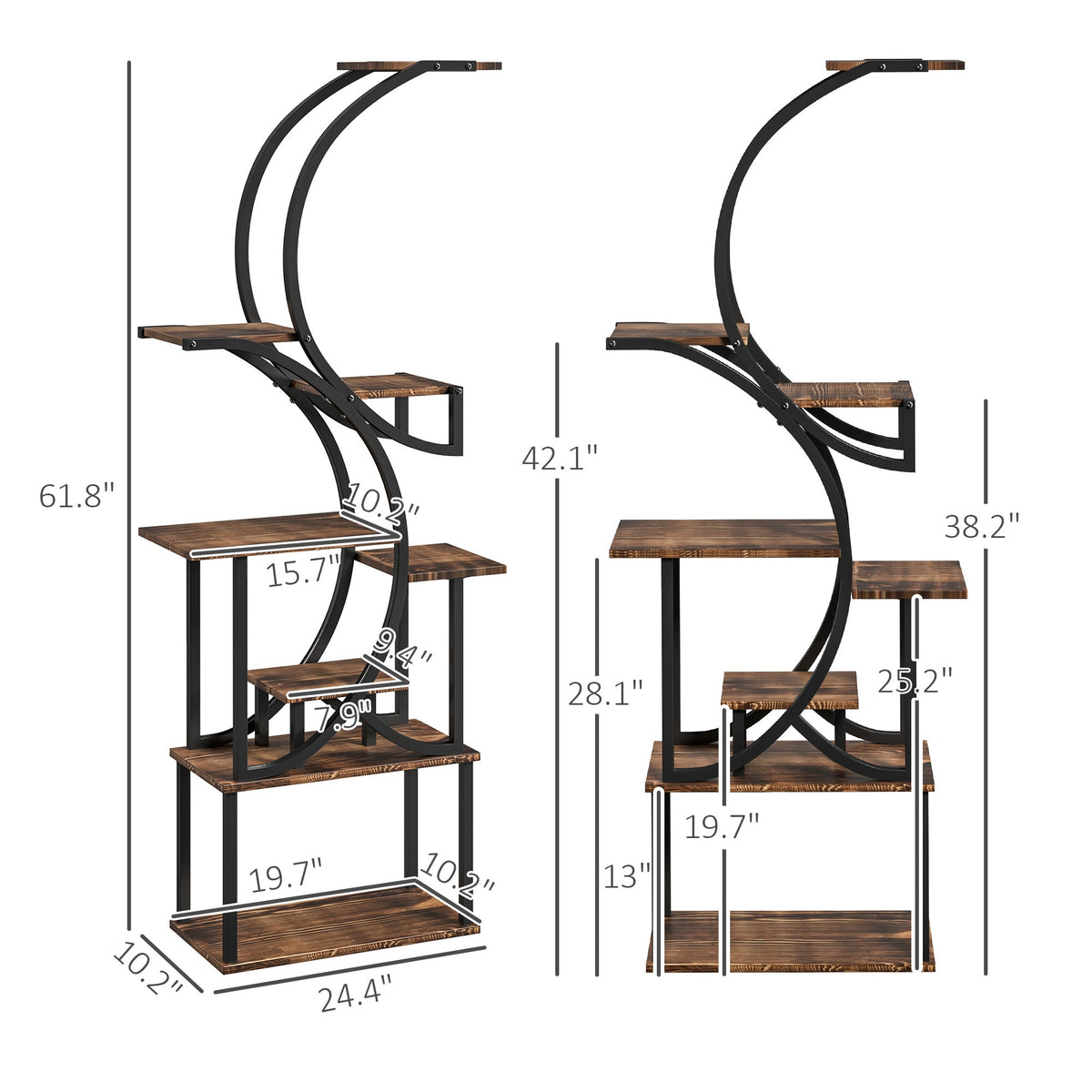 S-Shaped Plant Stand - 8 Tier Plant Shelf HouseOfZazla