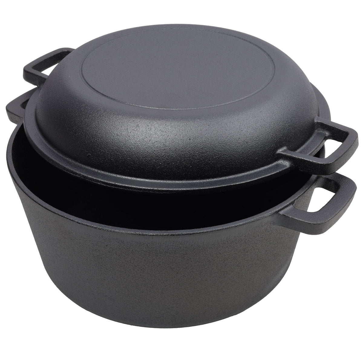 2 in 1 Pre-Seasoned Cast Iron Dutch Oven