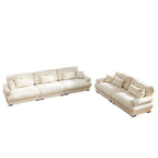Velvet Modular Sofa Set - Two-Seater & Three-Seater