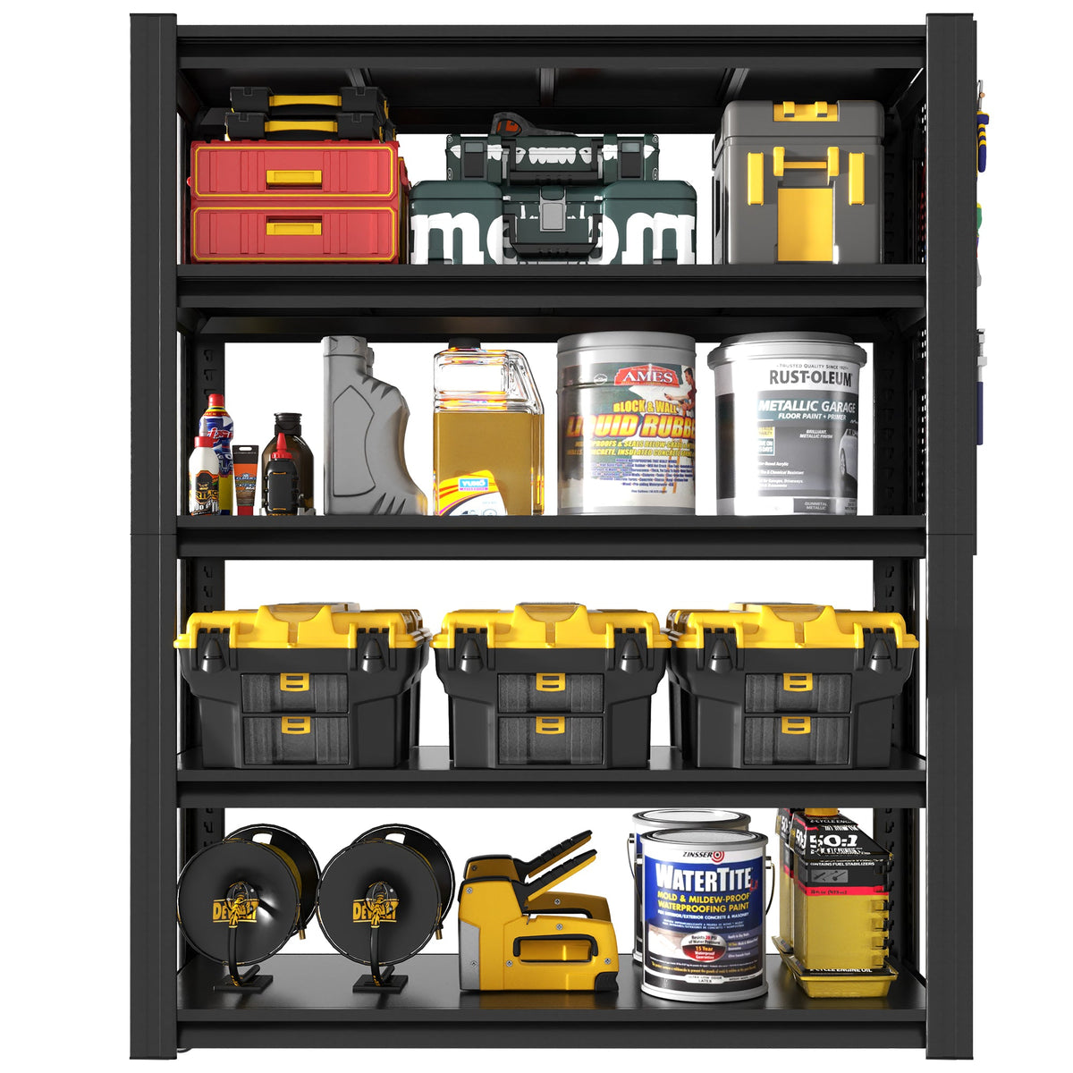 Adjustable Heavy-Duty Metal Shelving Unit – 78"H, 5-Tier