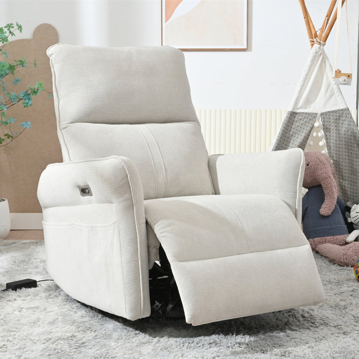 270° Power Swivel Rocker Recliner Chair for Adults HouseOfZazla