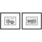 Vintage Postcard Florence & Venice 2 Piece Framed Wall Art Print Set by Teju Reval