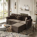 82.6" Upholstered Velvet Sofa with Nailhead Trim