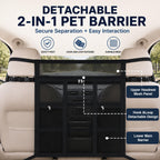 Car Dog Barrier With Hook And Loop Fastener Dual Zipper For Car SUV Breathable Mesh Barrier With Hook And Loop Fastener Keeps Pets Safely In Back Seat. Easy Installation