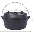 Pre-Seasoned Cast Dutch Oven with Skillet Lid and Pot Rack