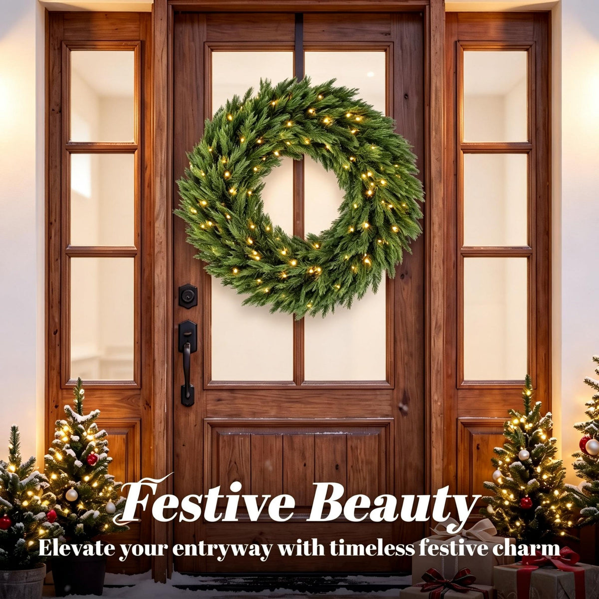 36 in Pre-Lit Norwegian Spruce Christmas Wreath HouseOfZazla