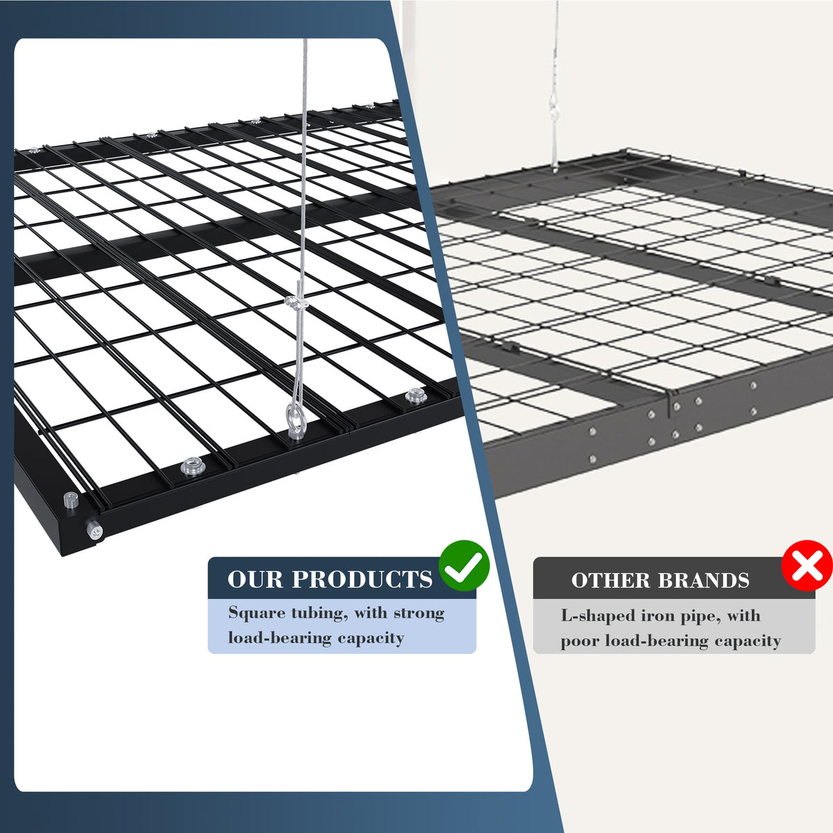 Overhead Garage Storage Rack 4x8 FT for High Ceilings