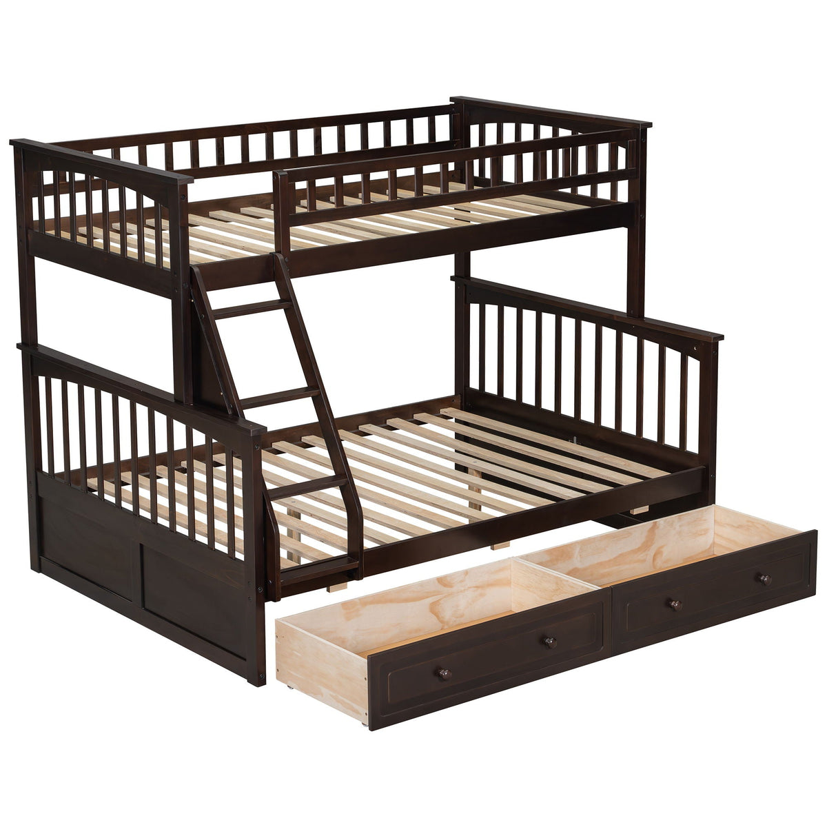 Convertible Storage Bunk Bed with Drawers - Twin Over Full HouseOfZazla