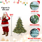 5FT The Full-Bodied Pre-Lit Evergreen Christmas Tree