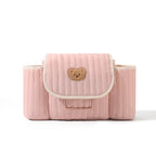Zippered Embroidered Quilted Mommy Bag Baby Stroller Hanging Bag