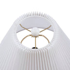 Textured Ceramic Table Lamp with Fluted Fabric Shade - White HouseOfZazla