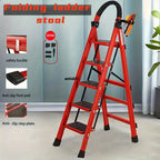 Folding 3/4-Step Ladder – Portable Steel Step Stool, Anti-Slip DailySale