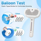 Pet Steam Brush For Cats & Dogs, Cool Mist Self-Cleaning Comb, White Cool Mist Pet Brush With Self-cleaning Hair Release, Stainless Steel Bristles And Grooming Essence For Cats And Dogs