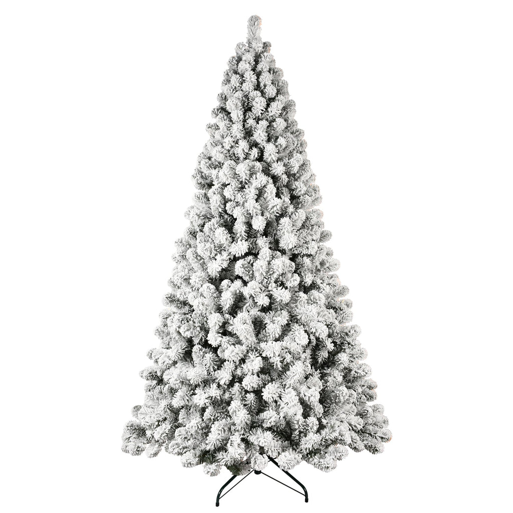 6ft Flocked Pre-Lit Christmas Tree with 300 Warm White Lights - Snow Effect HouseOfZazla