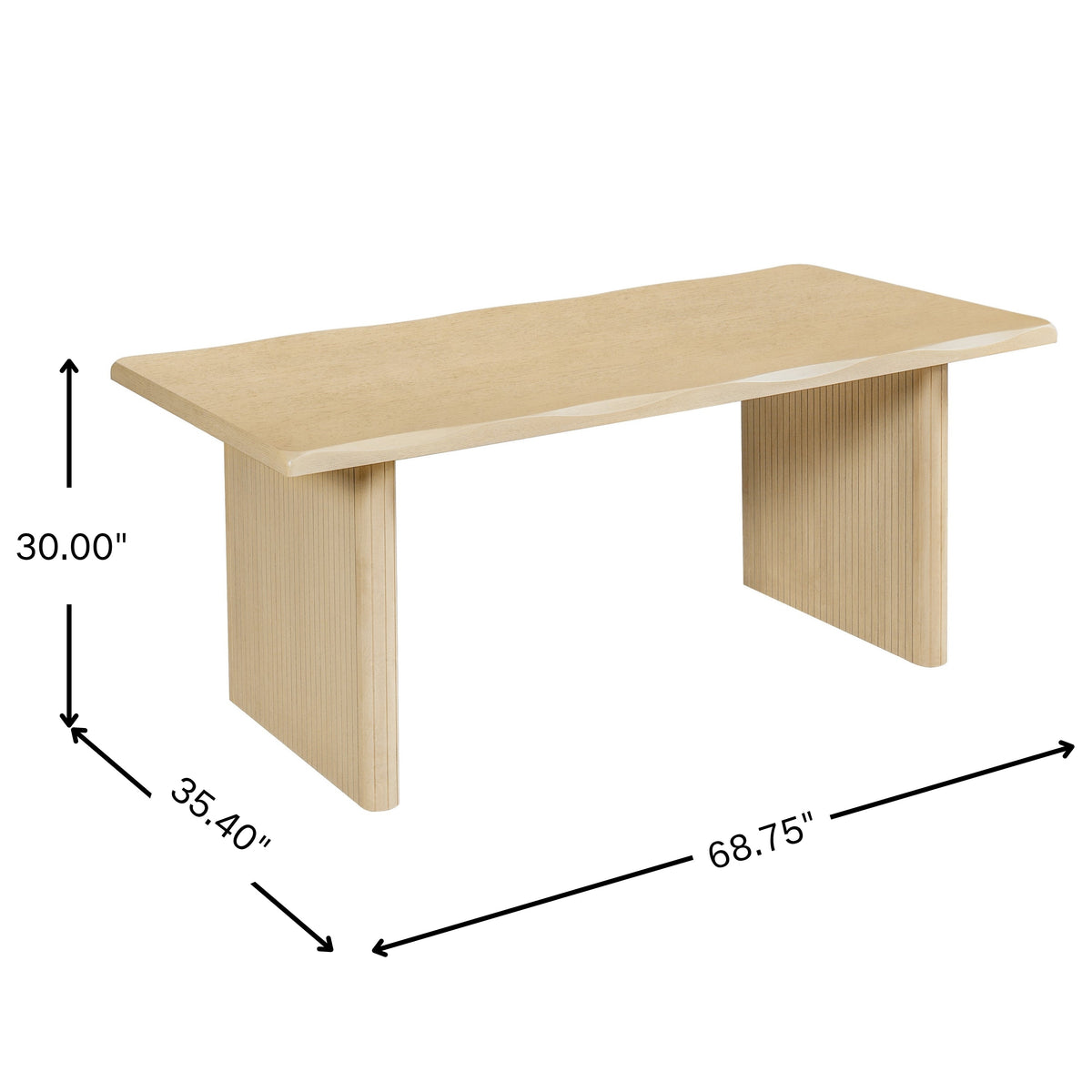 5-Piece Indoor Dining Set with Fluted Wood Table - Green Boucle HouseOfZazla