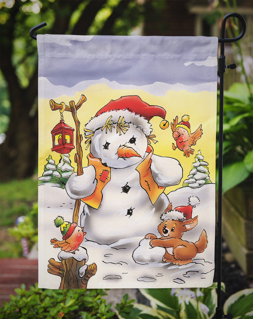 Scarecrow Snowman Garden Flag Mailbox Decorative Yard Banner Outside Patio Artwork for Flower Beds, Garden Size, Multicolor