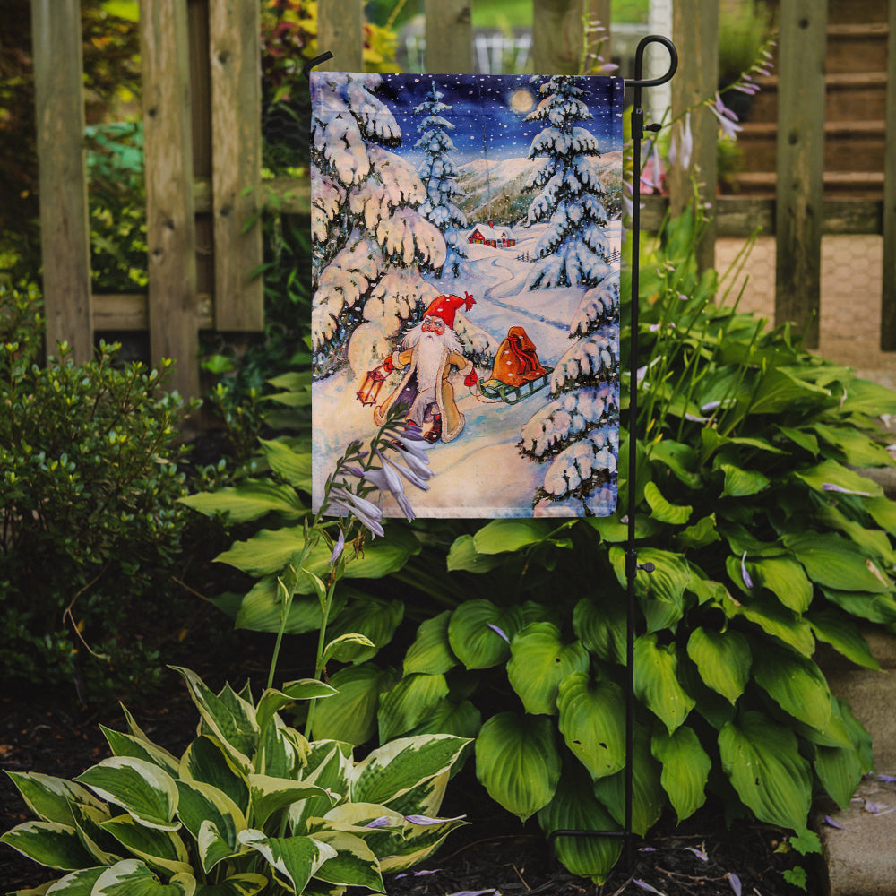 Christmas Gnome pulling a sled Garden Flag Mailbox Decorative Yard Banner Outside Patio Artwork for Flower Beds, Garden Size, Multicolor