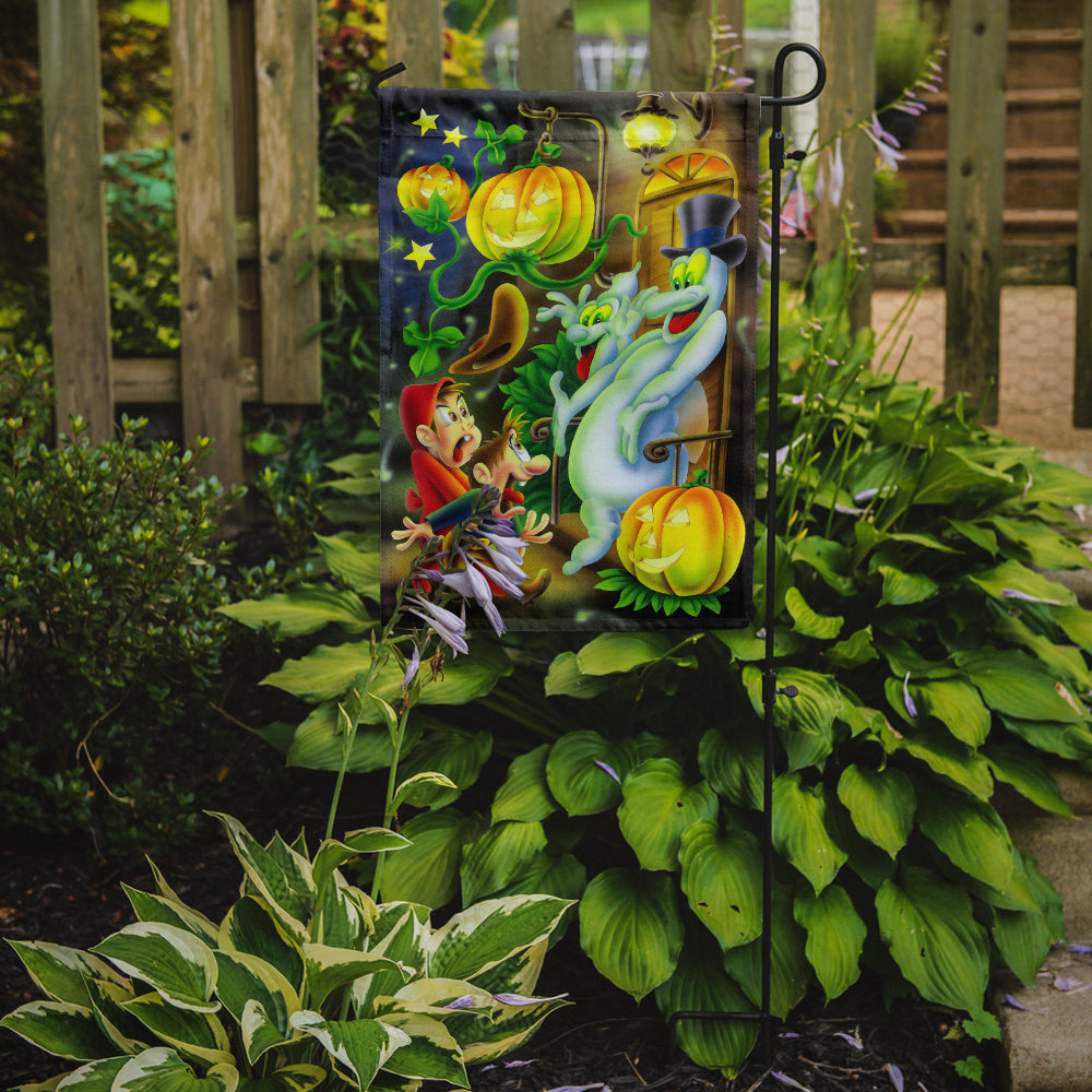 Scary Ghosts and Halloween Trick or Treaters Garden Flag Mailbox Decorative Yard Banner Outside Patio Artwork for Flower Beds, Garden Size, Multicolor