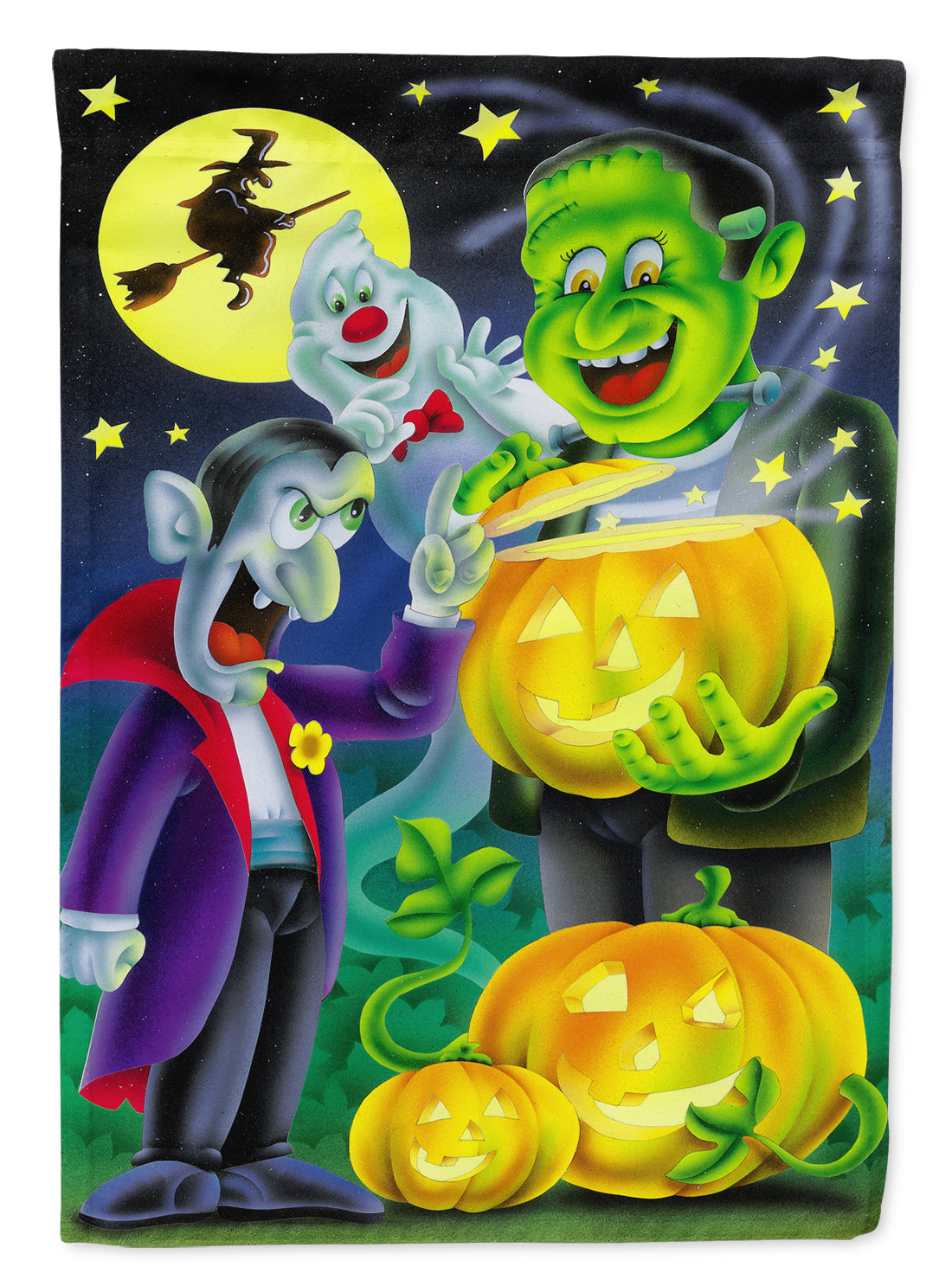 Halloween with Dracula and Frankenstein Garden Flag Mailbox Decorative Yard Banner Outside Patio Artwork for Flower Beds, Garden Size, Multicolor