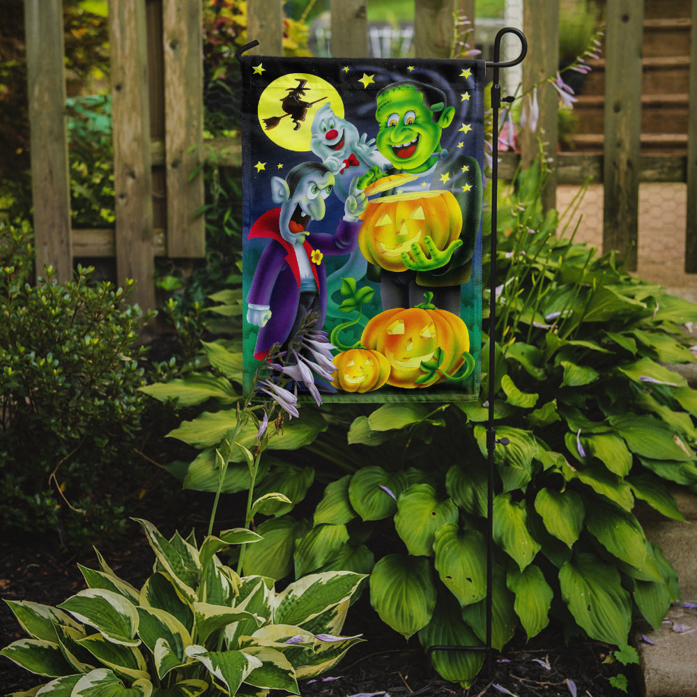 Halloween with Dracula and Frankenstein Garden Flag Mailbox Decorative Yard Banner Outside Patio Artwork for Flower Beds, Garden Size, Multicolor
