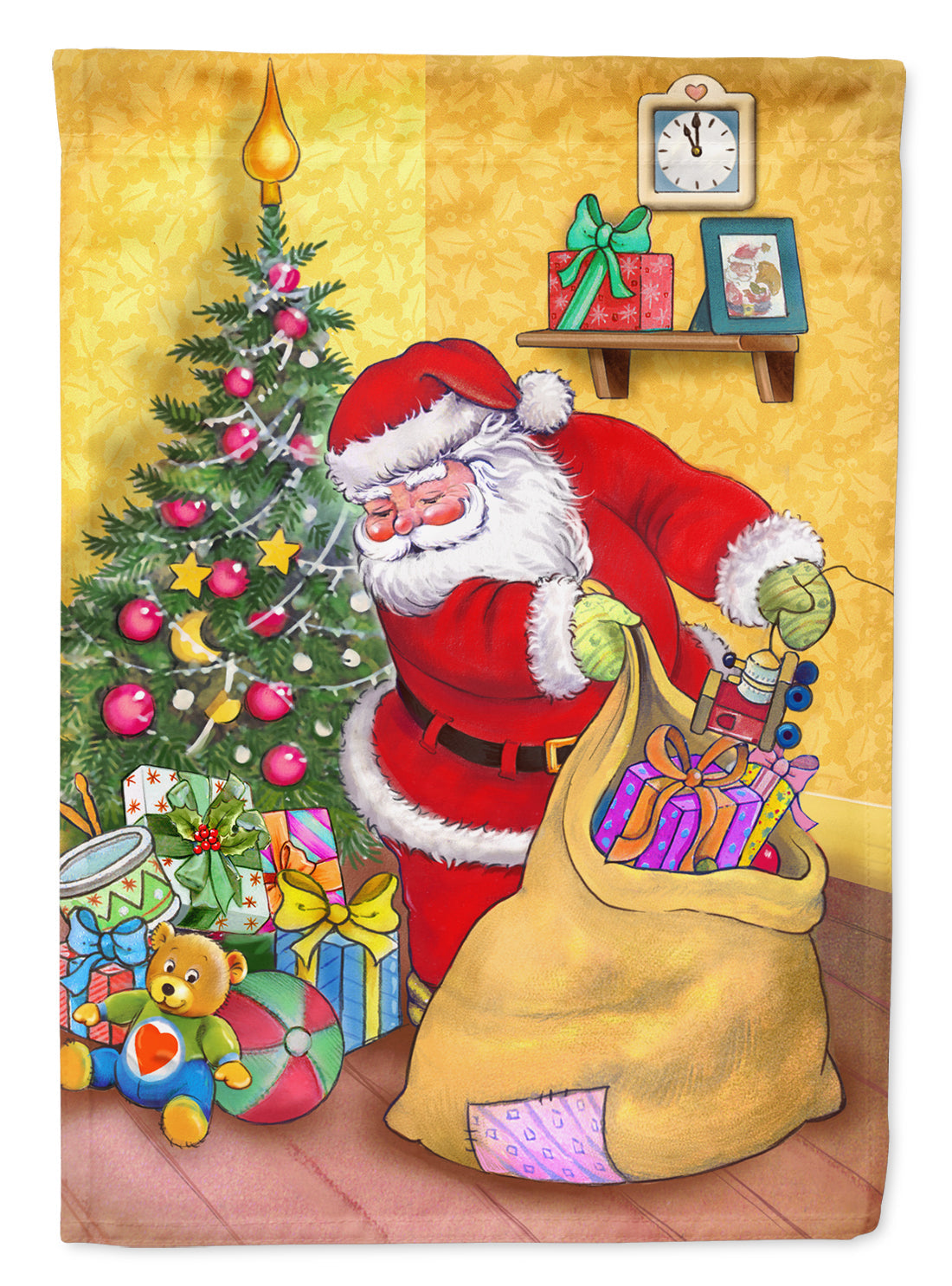 Christmas Santa and His Toys Garden Flag Mailbox Decorative Yard Banner Outside Patio Artwork for Flower Beds, Garden Size, Multicolor