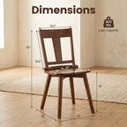 Solid Wood Dining Chairs Set of 4 with Curved Backrest