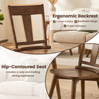 Solid Wood Dining Chairs Set of 4 with Curved Backrest