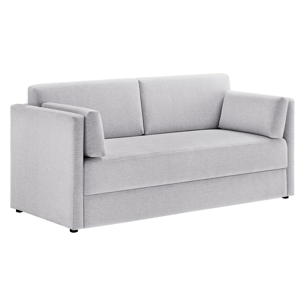 Linden Upholstered Heathered Chenille Small Sofa