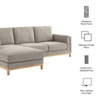 Roscoe Left-Facing Fabric Sectional Sofa with Chaise by Modway