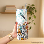 Fluffin' Fabulous Dogs 20oz Personalized Tumbler With Lid and Stainless Steel Straw, Funny Pet Groomer Gift Cup OrnamentallyYou
