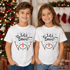 Kids Let It Snow Snowman T-Shirt, Snowflakes Minimalist Youth Tee for Winter Holiday Season OrnamentallyYou