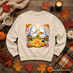 Cozy Campfire Ghosts Sweatshirt, Fall Halloween Pumpkin Sweater OrnamentallyYou