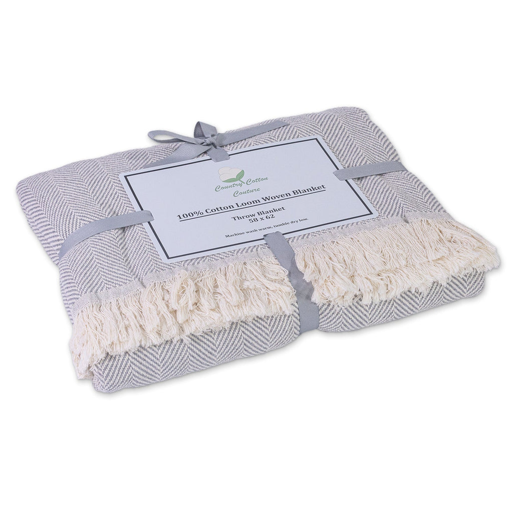 100% Cotton Patterned (Large) Throw Blankets - 58" x 62"
