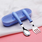 Baby Gadgets Tableware Set Children Utensil Stainless Steel Toddler Dinnerware Cutlery Cartoon Infant Food Feeding Spoon and Fork