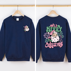 Have A Merry Christmas Retro Santa Front And Back Print Vintage Inspired Graphic Sweatshirt