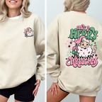 Have A Merry Christmas Retro Santa Front And Back Print Vintage Inspired Graphic Sweatshirt