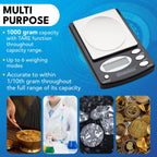 DigiWeigh DW-1000BX Digital Scale – 1000g x 0.1g | Multi-Mode Precision for Jewelry, Herbs, Soaps, Crafts, Shipping & More