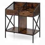 Industrial Vinyl Record Storage Rack with Metal Frame