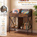 Industrial Vinyl Record Storage Rack with Metal Frame