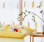 DaDa Bedding Sunshine Yellow Hummingbird Floral Bed in a Bag Set
