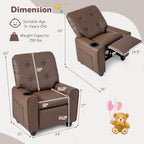 Kids Recliner Chair with Cup Holder & Adjustable Backrest