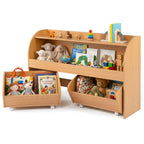 Kids Storage Organizer with Rolling Drawers & Bookshelf