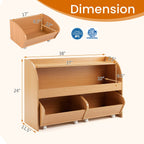 Kids Storage Organizer with Rolling Drawers & Bookshelf