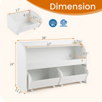 Kids Storage Organizer with Rolling Drawers & Bookshelf