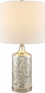 Lentner Ribbed White Ceramic Table Lamp