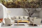 Panther Outdoor Patio Wicker and FSC Wood Seating Set