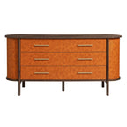 Coralie Curved 6-Drawer Vegan Leather Oval Dresser by Modway