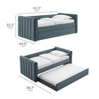 Veyla Channel Tufted Performance Velvet Twin Daybed With Trundle